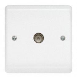 Contactum Aspire white 1 gang non isolated coaxial socket