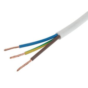 2.5mm 3 Core White Flex Cable Per Metre (25A)