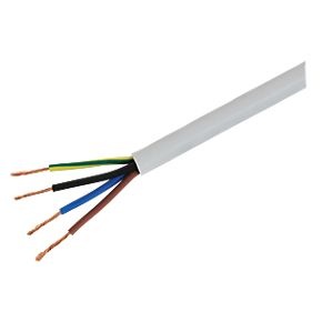 0.75mm 4 Core White Flex Cable Per Metre (6A)