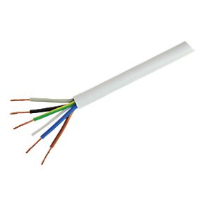 1mm 5 Core White Flex Cable Per Metre (10A)