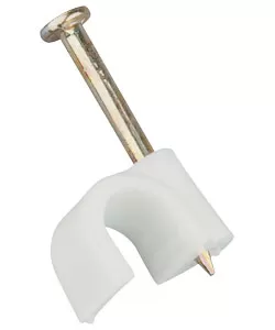 9mm White Round Cable Clips