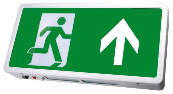 Emergency Maintained Exit Sign Box With Up Arrow Legend