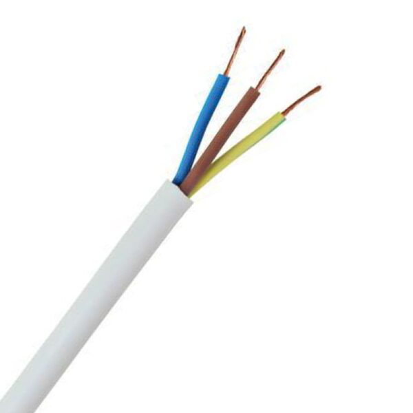 50M 3093Y Heat Resistant 3 Core 2.5mm White Flexible Cable 