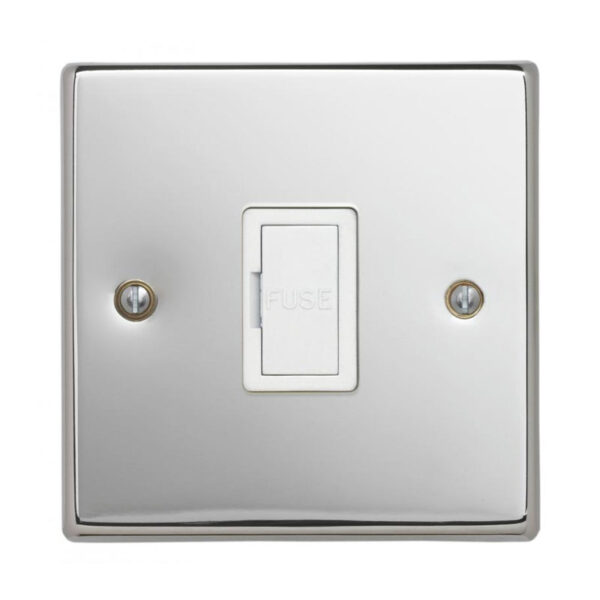 Contactum iConic 13A unswitched spur in polished chrome