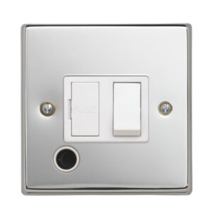 Contactum iConic 13A switched spur polished chrome with flex outlet