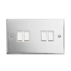 Contactum iConic 4 gang 2 way switch polished chrome