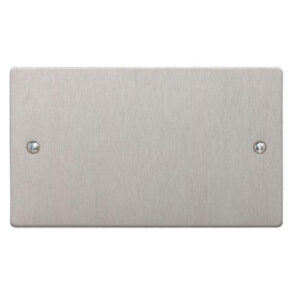 Contactum Iconic 2 gang satin chrome blank plate