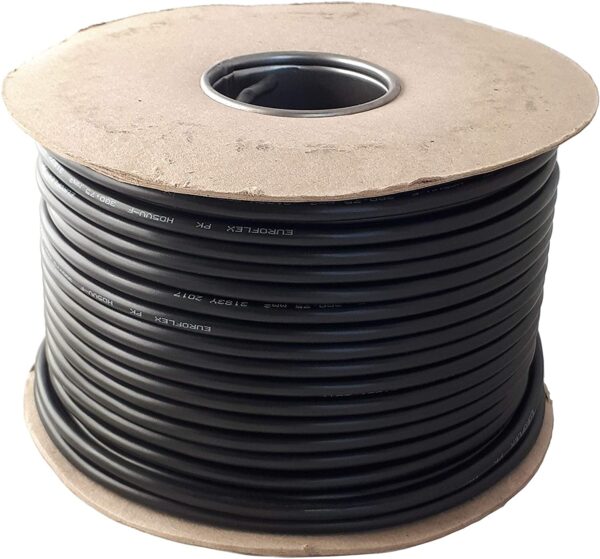 1mm 3 Core Black Flex Cable 100m Drum (10A)