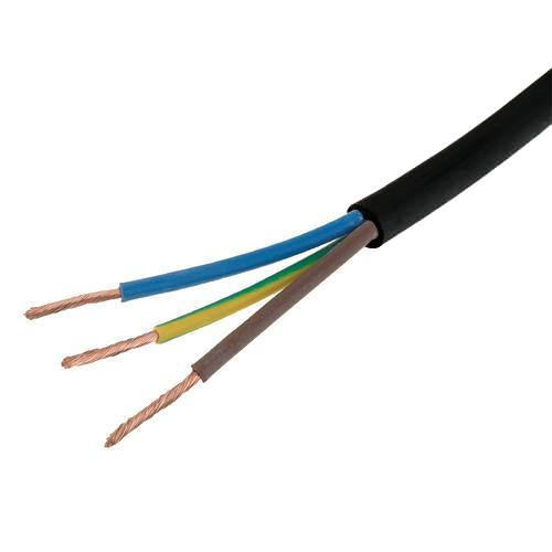1mm 3 Core Black Flex Cable Per Metre (10A)