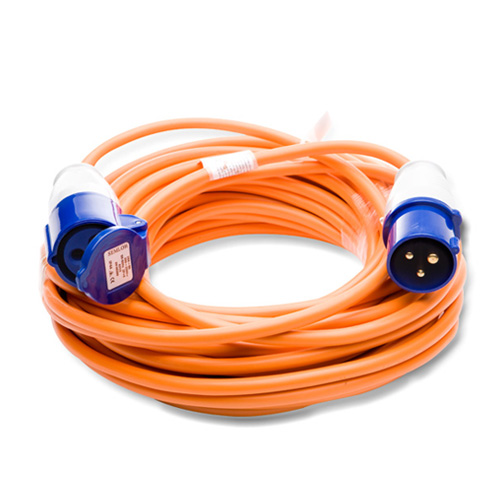 240V orange extension lead 16A x 15M · Lengths from 5m to 25m