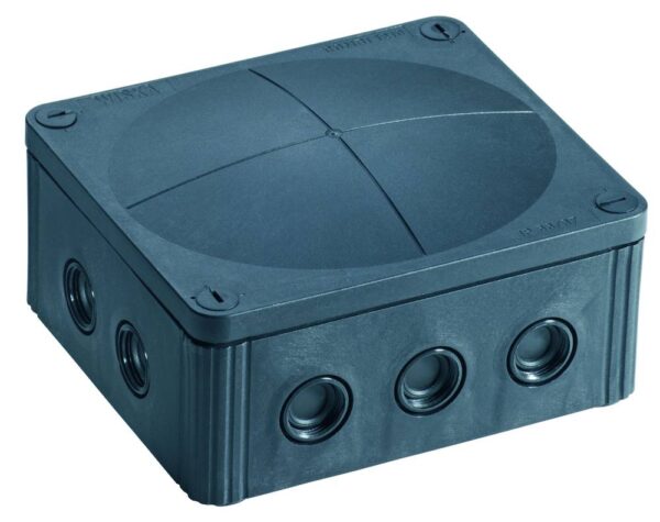 Wiska Box IP66 Waterproof Black Junction Box 160mm x 140mm x 81mm