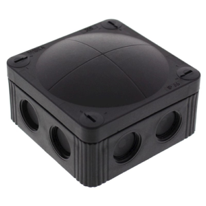 Wiska Box IP66 Waterproof Black Junction Box 85mm x 85mm x 51mm