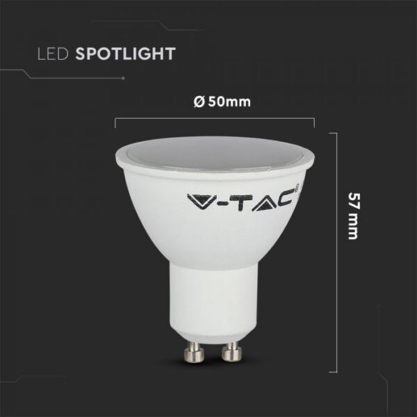 V-TAC 5W GU10 LED Bulbs Dimensions