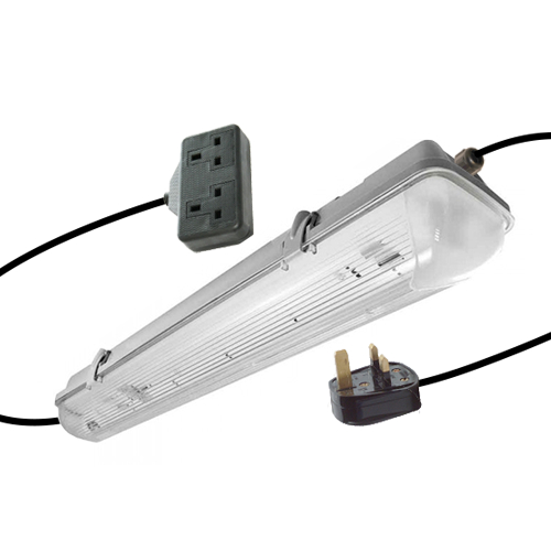 2FT Twin Linkable Non Corrosive Lights 13A 240V IP65