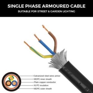 10mm x 3 Core Single Phase Armoured Cable Per Metre