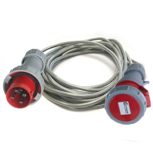 63A 4 Pin IP67 415V SY Cable Extension Leads x 10m