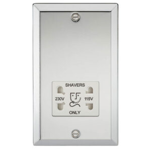 Shaver Socket With White Insert. Modern switches and sockets