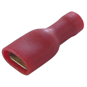 1.5mm x 6.3mm Red Fully Insulated Cable Lugs Per 100