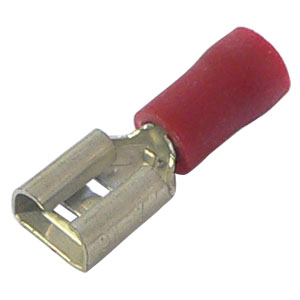 1.5mm x 6.3mm Red Female Push On Cable Lugs Per 100