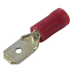 1.5mm x 6.3mm Red Male Push On Cable Lugs Per 100