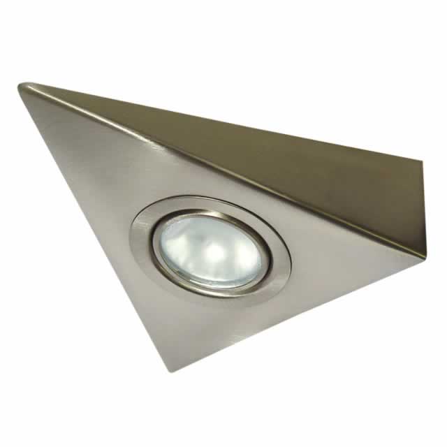 Brushed Chrome 4000K No Driver Required LED Triangular Under Cabinet Light 