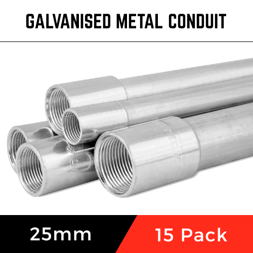 15 x Round 25mm Metal Conduit x 3.75M Lengths
