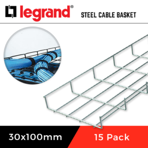 15 x Legrand 30mm x 100mm cable basket 3m lengths