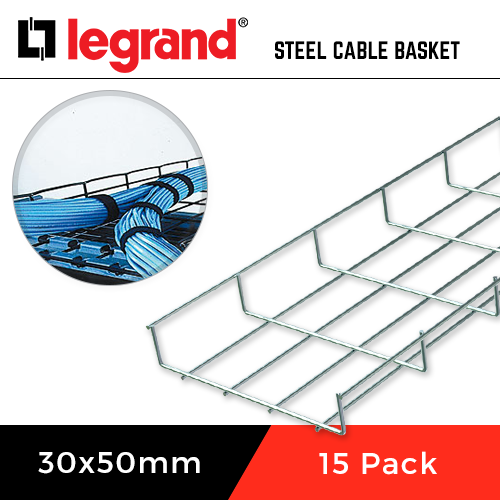 15 x Legrand 30mm x 50mm cable basket 3m lengths