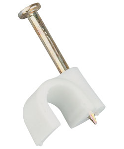 3-5mm White round cable clips per 100