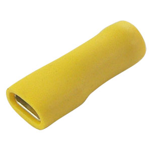6mm x 6.3mm Yellow Fully Insulated Female Cable Lugs Per 100