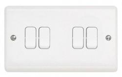 Contactum Aspire 4 Gang 2 way switch white