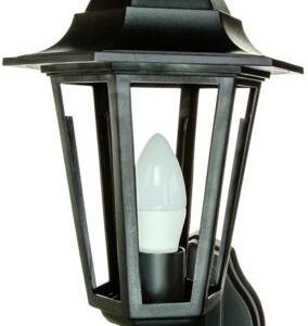 4W LED Carriage Lantern Light Black with PIR