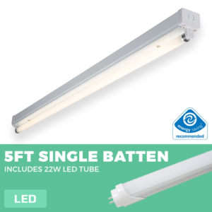 Single 5FT LED Batten light with 22W LED tube