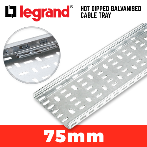 20 x 3m Lengths Hot Dipped Galv 75mm / 3 inch Cable Tray