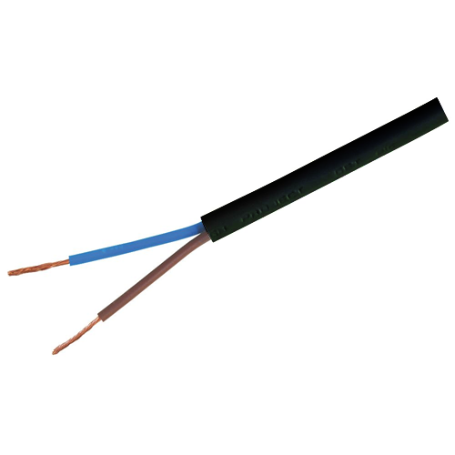 Electrical Wire 2 Core Round Black Flex Flexible Cable 2 x 0.75 mm² Power Cable Twin and Earth Cable 1.5 metre Cut Length 
