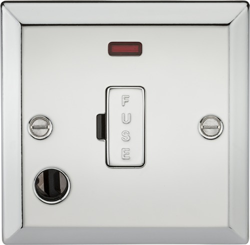 Knightsbridge Polished Chrome 13A Fused Spur Unit with Neon & Flex Outlet