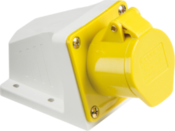 110V yellow wall mounted socket 16Amp 2P + E IP44