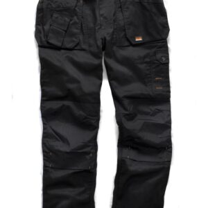 Scruffs Worker Plus Black Work trousers with multi-function pockets - Electrician Work Pants at Quickbit