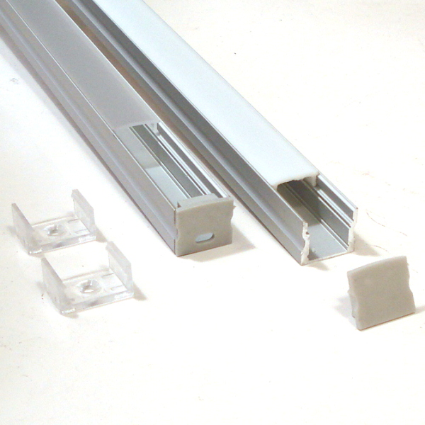 Deltech aluminium surface mounted profile for led strip lighting x 1m length