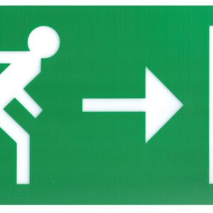 Emergency Lights - Exit Legend For Exit Box - Right