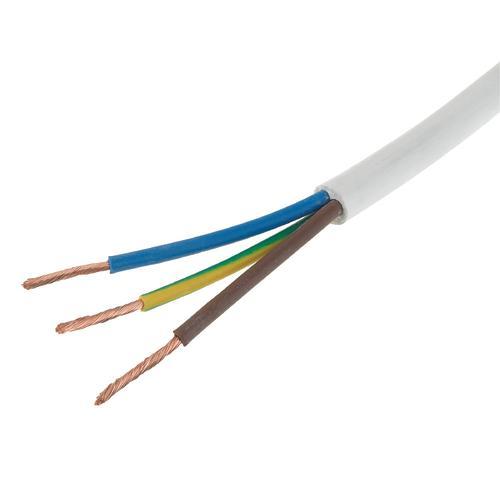 0.75mm 3 Core White Flex Cable 50m Drum (6A)