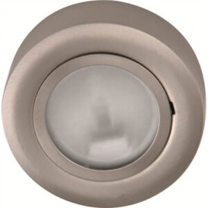 CRF02CBR Brushed Chrome Round Under Cabinet Surface Cabinet Fitting GX5.3 20W