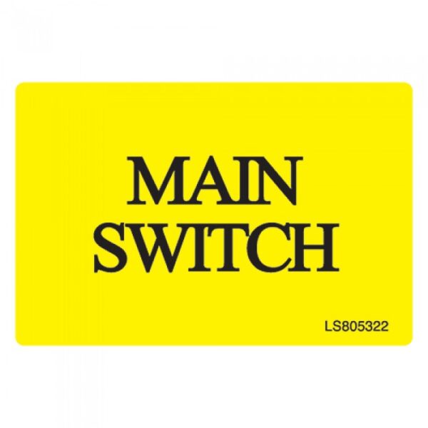 Main Switch Label - LS805322