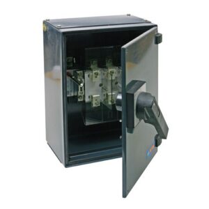 Metal industrial isolators 160A switch fuses TPN metal enclosure