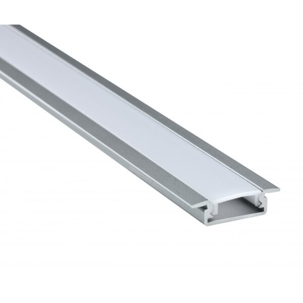 Deltech aluminium recessed profile for led strip lighting x 1m length