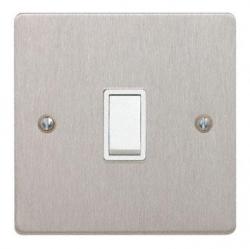 Contactum Iconic 1 Gang 2 way switch satin chrome. Modern Switches