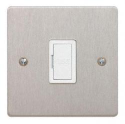 Contactum Iconic 13A unswitched spur satin chrome. Modern switches