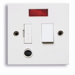 Niglon Standard White 13A Switched Fuse Spur w/ Neon. Niglon arctic edge modern switches and sockets