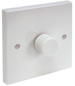 Niglon Standard White 1 Gang 2 Way 400W Dimmer Switch. Modern white switches