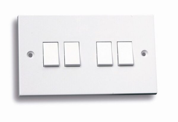 Niglon Standard White 4 Gang 2 Way Switch. Niglon arctic edge modern switches and sockets